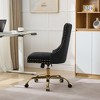 APRILSOUL Velvet Upholstered Tufted Button Home Office Chair with Golden Metal Base,Adjustable Desk Chair Swivel Office Chair - 2 of 4