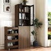 Display Cabinet with Pull-Out Shelves and Glass Doors, 70 in Tall for Kitchen or Office-3irtyhousy - 2 of 4