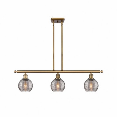 Athens Deco Swirl - 3 Light Island In Industrial Style-9 Inches Tall and 36 Inches Wide
