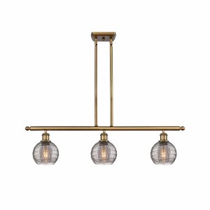 Athens Deco Swirl - 3 Light Island In Industrial Style-9 Inches Tall and 36 Inches Wide - 1 of 1