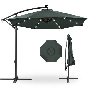 Best Choice Products 10ft Solar LED Offset Hanging Outdoor Market Patio Umbrella w/ Adjustable Tilt - 1 of 4