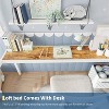 Acekool Twin Size Metal Loft Bed with Desk and Storage Shelves, Guardrail & Ladder, Space-Saving Bed for Kids Teens Adults, White/Black - 4 of 4