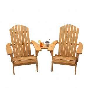 Two Seater Folding Adirondack Chair in Spruce, Teak Finish : Target