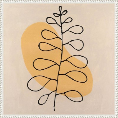 Peace Offering II Yellow and Black Abstract Canvas Art with White Frame