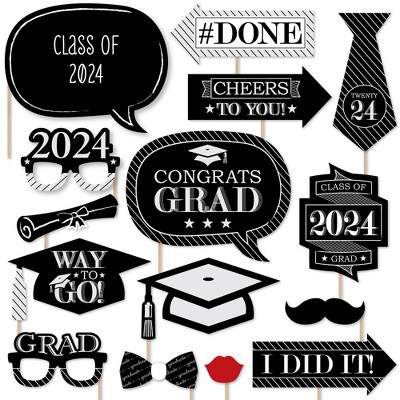 Big Dot Of Happiness 2024 Hello College Graduation Glasses - Paper Card  Stock Party Photo Booth Props Kit - 10 Count : Target