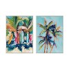 Kate and Laurel Sylvie Surf and Sand and Tropical Palms Study Framed Canvas Art Set by Rachel Christopoulos - 2 of 4