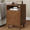 Heynemo Nightstand with 1 Door, Modern Side Table with Charging Station, Accent End Table with Solid Wood Legs, Bedside Table for Living Room - 3 of 4