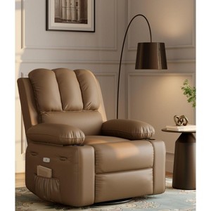 homfan Oversized Electric Rocking Recliner - Massage & Heat w/360° Swivel & Cup Holder - Remote Control - 1 of 4
