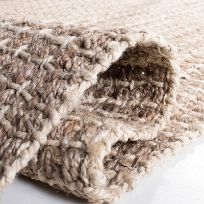 Ivory Hand-Knotted Square Natural Fiber Area Rug