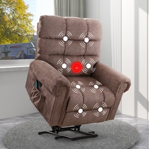 Bestier Oversized Recliner Chair for Adults, Rocker Recliner with Heat and 8-Point Vibration, Comfy Lounge Chair for Living Room with Side Pocket - 1 of 4