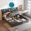 Lift Up Storage Bed Frame, Height Adjustable Storage Headboard with Charging Station - 2 of 4