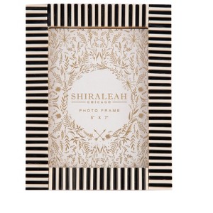 Shiraleah Black and White Striped 5x7 Gallery Picture Frame - 1 of 2