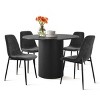 5-Piece 41.5" Dining Set for 4,Pedestal Black Round Dining Table with 4 Armless Dining Chair for Living Room,Dining Room,Farmhouse-Tanpinhause - 2 of 4