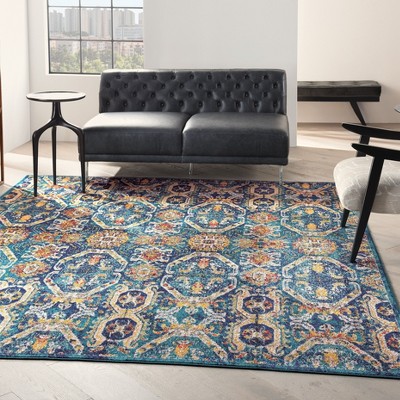Allure Boho Chic Blue Medallion 8' x 10' Easy-Care Area Rug