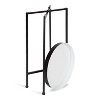 Kate and Laurel Celia Round Metal Tea Table, 14x14x25.75, Black and White - 4 of 4