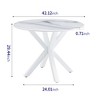 FONTOI End Table Mid Century Round Dining Table Modern Pedestal Base Coffee and Dining Table for Kitchen and Living Room, White, 42.12"*42.12"*28.74" - 4 of 4