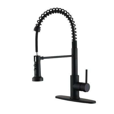 JUJABU Black Stainless Steel Kitchen Faucet with Pull-Out Sprayer - Flexible Nozzle for Easy Cleaning and Filling