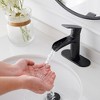 BWE Waterfall Single Handle Single Hole Modern Bathroom Faucet Bathroom Sink Faucet in Matte Black - 3 of 4