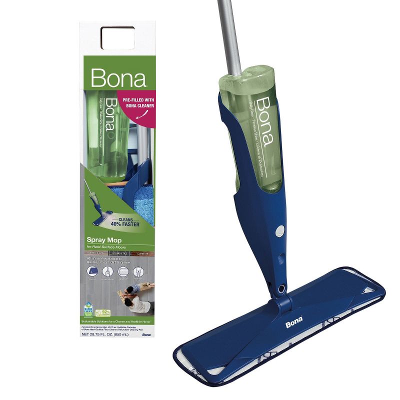 Bona Floor Mop Starter Kit - 1 Spray Mop, 1 Reusable Microfiber Pad, 1 Refillable Multi Surface Floor Cleaner Liquid, 1 of 11