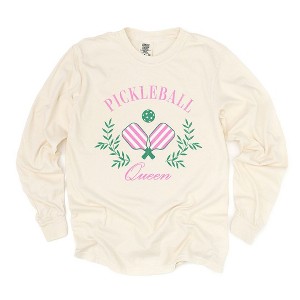 Simply Sage Market Women's Pickleball Queen Long Sleeve Garment Dyed Tee - 1 of 4