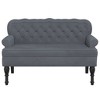 vidaXL Bench Dark Grey Velvet, Plywood, Rubber Wood Medium - 4 of 4