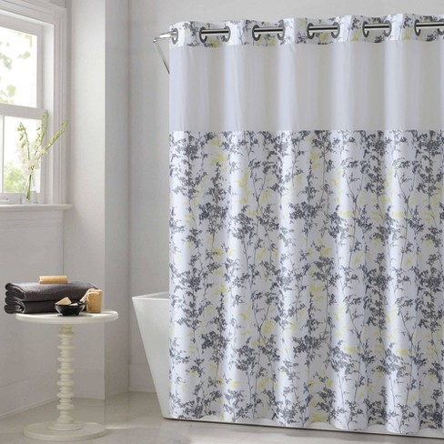 Field Leaves Shower Curtain With Fabric, Hookless Shower Curtains