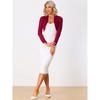 INSPIRE CHIC Women's Glitter Evening Open Front Long Sleeves Elegant Sheer Bolero Shrug - 3 of 4