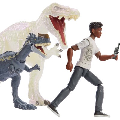 Pack Figurines Jurassic World – Darius Et Atrociraptor Ghost – Échelle 9,5 Cm – Jouet Dinosaure Avec Accessoires – Dès 4 Ans