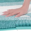 Unique Bargains Extra Soft and Absorbent Chenille Fluffy Striped With Non-Slip Backing Bath Floor Mat - 3 of 4
