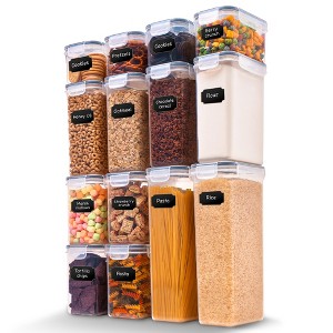 Cheer Collection Airtight Food Storage Container with Reusable Labels and Erasable Pen (Set of 14) - 1 of 4