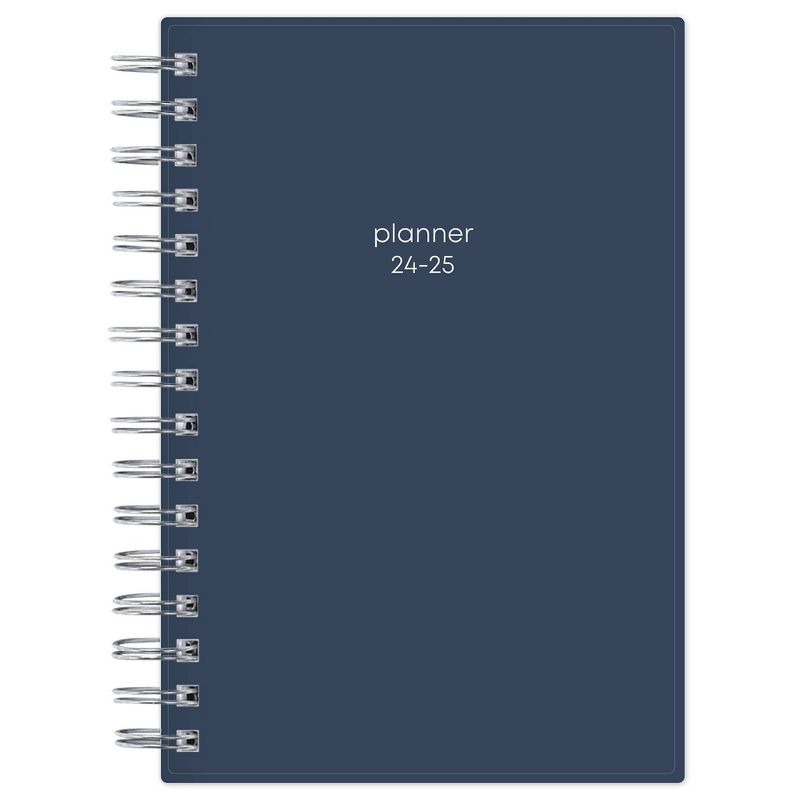 Blue Sky 2024-25 Daily/Monthly Planner 8&#34;x5&#34; Wirebound Navy, 1 of 14