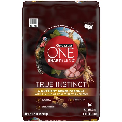 Purina One Smartblend True Instinct With A Blend Of Real Turkey Venison Adult Dry Dog Food 15lbs Target