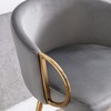 DSVIMOY Counter and Bar Stool Velvet Seat with Chrome Footrest and Golden Legs for Modern Spaces, Gray, 28.74"*16.92"*18.5" - 4 of 4