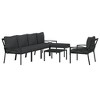 vidaXL Garden Lounge Set Black, Grey Powder-coated steel, fabric Modular - 3 of 4