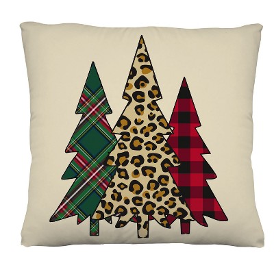 Evergreen Mixed Print Christmas Trees Interchangeable Pillow Cover