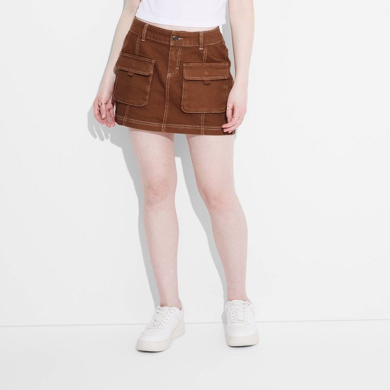Women's Denim Cargo Mini Skirt - Wild Fable™, 3 of 8