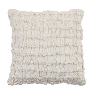 Saro Lifestyle Down-Filled Smocked Velvet Design Throw Pillow - 1 of 3
