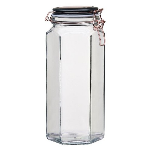 Amici Home Stockholm Glass Round Canister, Food Safe, Push Top Lid with  Gasket, Airtight, For Storage, Dry Goods Container, 36-ounces, Artisan