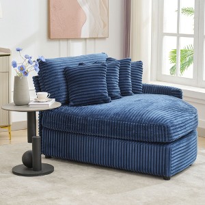 Hyleory Corduroy Oversized chaise lounge Sectional Sofa with 4 pillows,Upholstered Convertible Sofa - 1 of 1