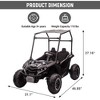 24V Kids 4WD Off-Road Electric Ride-on, 2-Seater with Tent, Shock Absorbers, 3-Speeds (4 MPH), LED Lights, Music, 110 Lbs Load Capacity - 3 of 4