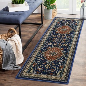 Runner Rug Distressed Design Non-Shedding Easy Care Carpet for High Traffic Hallway Living Room Bedroom - 1 of 3