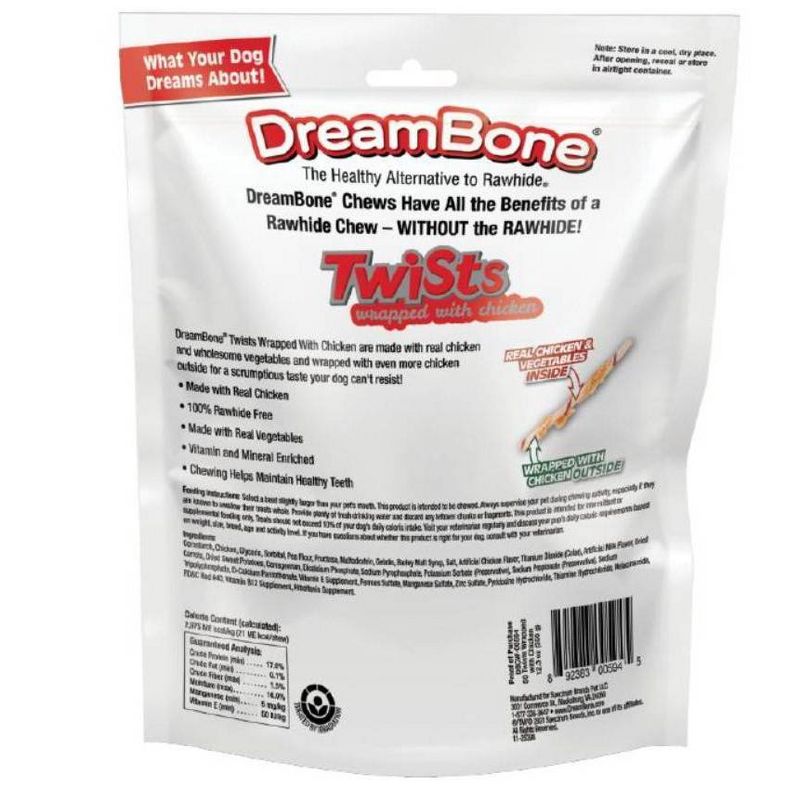 DreamBone Chicken and Vegetable Twist Sticks Dog Treats - 50ct/12.3oz, 3 of 6
