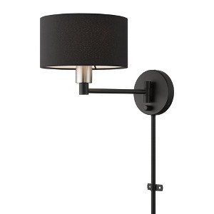 Livex Lighting Bainbridge 1 - Light Wall Light in  Black/Brushed Nickel - 1 of 4