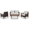 APRILSOUL 4-Piece Garden Furniture, Patio Seating Set, PE Rattan Outdoor Sofa Set, Wood Table and Legs - 4 of 4
