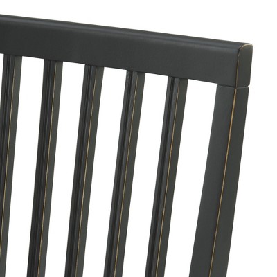 Vienna High-Back Black Rubberwood Slat Side Chairs, Set of 2