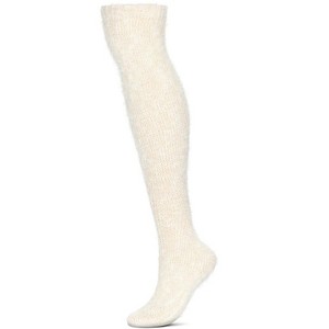 Memoi Women's Ebbed Edge Chunky Knit Over The Knee Warm Sock - 1 of 3
