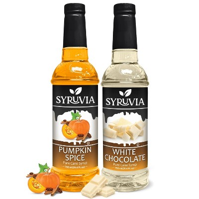 Syruvia Variety Pack - Pumpkin Spice & White Chocolate Syrup 25.4 Fl oz (2-Pack)