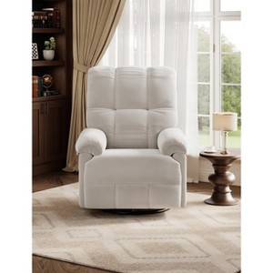 Manual Recliner Chair, Swivel Rocker Chair for Adults, Ergonomic High Back Silent Nursery Glider, Upholstered Fabric Reclining Sofa Chair - 1 of 4