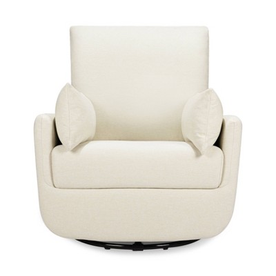 Vanilla Upholstered U-Shaped Swivel Glider Chair