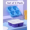 5 Pcs Snack Containers, 4 Compartment Divided Food Storage Containers, Lunchable Container for School, Work and Travel - 2 of 4